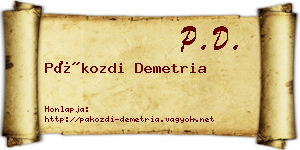 Pákozdi Demetria névjegykártya